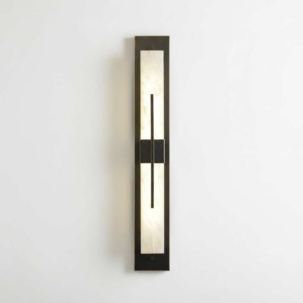 Modern Black Alabaster Wall Sconce