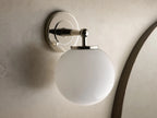 Fulton Sconce in Nickel with Milk Globe (1 of 4)