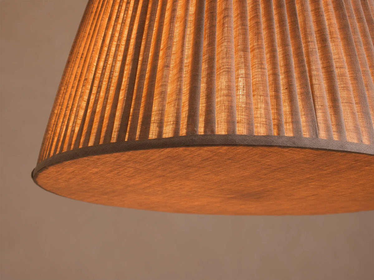 Omari Arc Floor Lamp in Bronze with Beige Ruffle Shade (2 of 5)