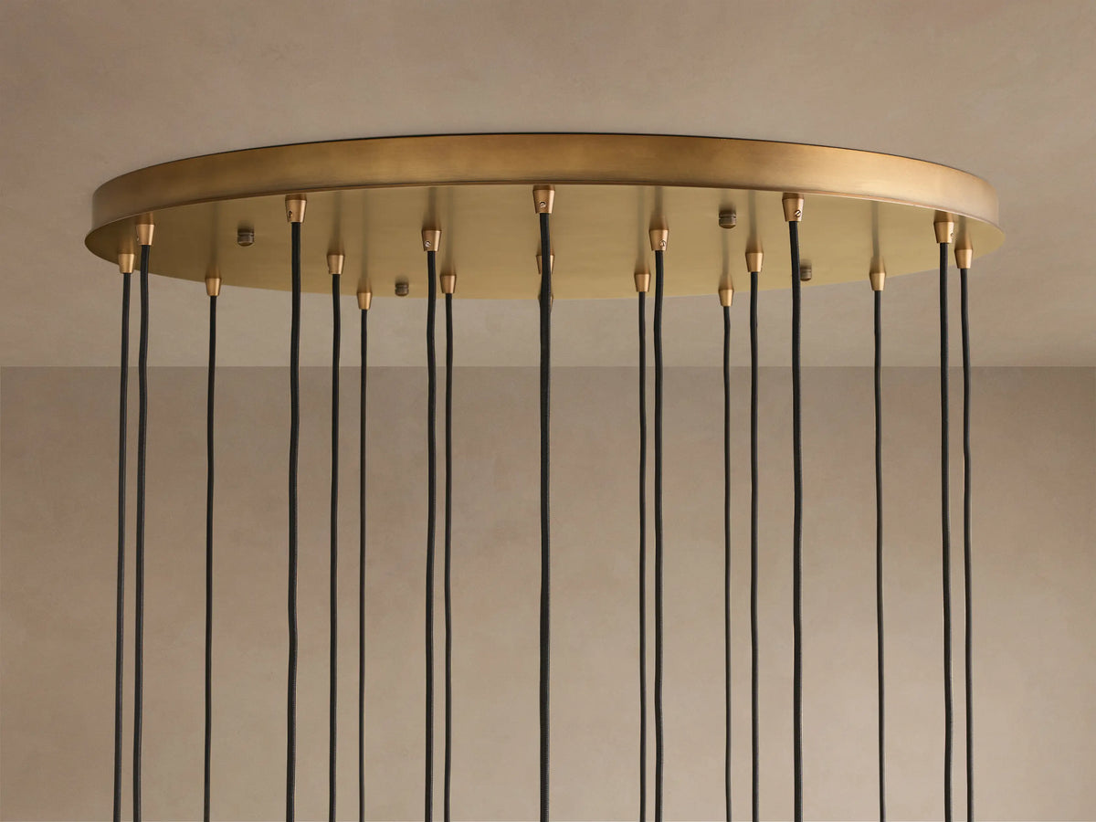 Colleena 36" Round Chandelier with Hammered Glass in Brass (4 of 4)