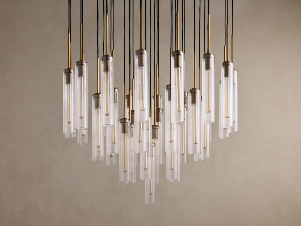 Colleena 48" Round Chandelier with Fluted Glass in Brass (4 of 4)