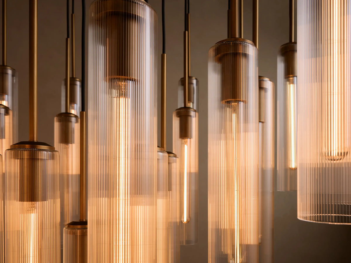 Colleena 48" Round Chandelier with Fluted Glass in Brass (3 of 4)