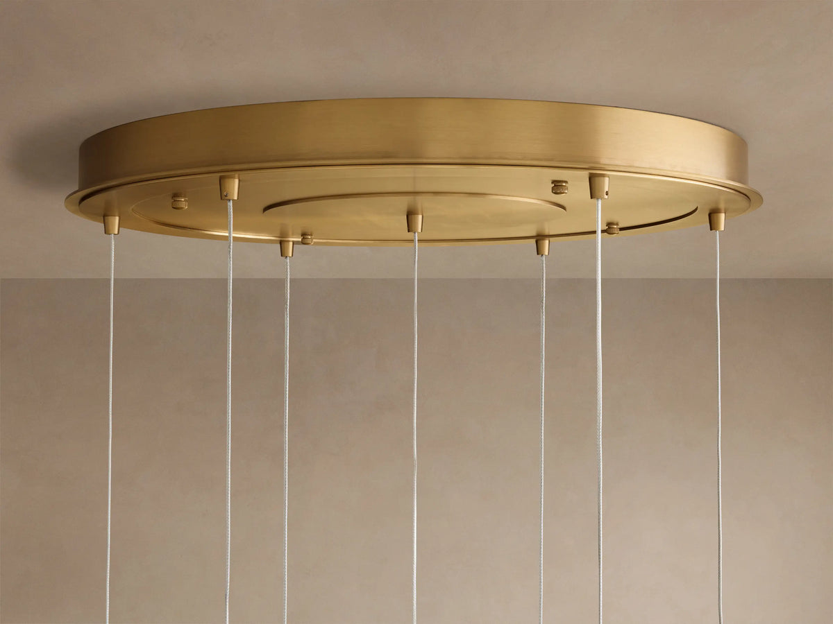 Casen 34" Round Chandelier in Brass with Brown Sugar Globes (3 of 4)