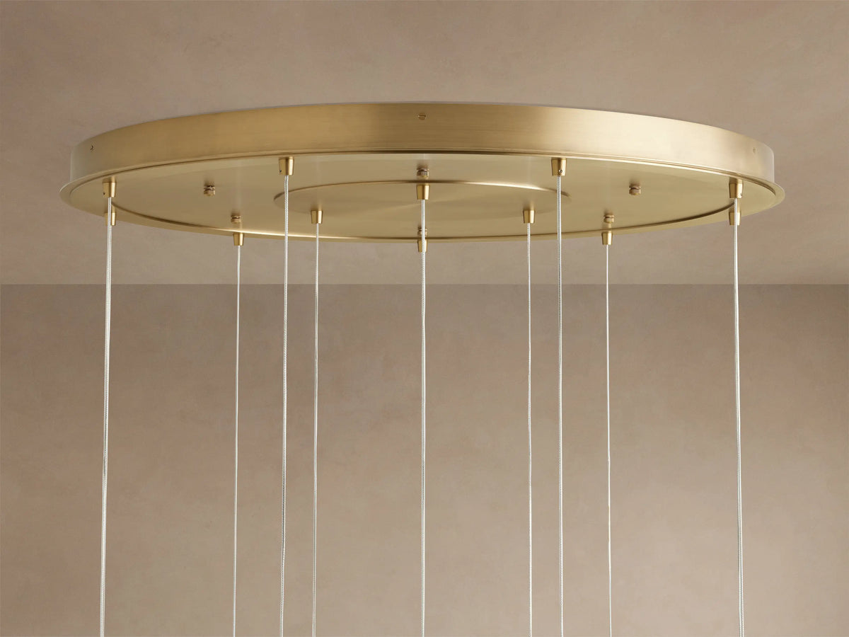 Casen 43" Round Chandelier in Brass with Brown Sugar Globes (2 of 4)