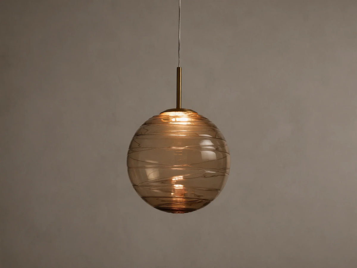 Casen Pendant in Brass with Brown Sugar Globes (1 of 4)