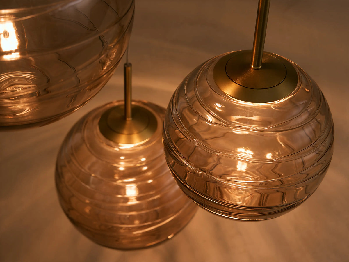 Casen 20" Round Chandelier in Brass with Brown Sugar Globes (3 of 5)
