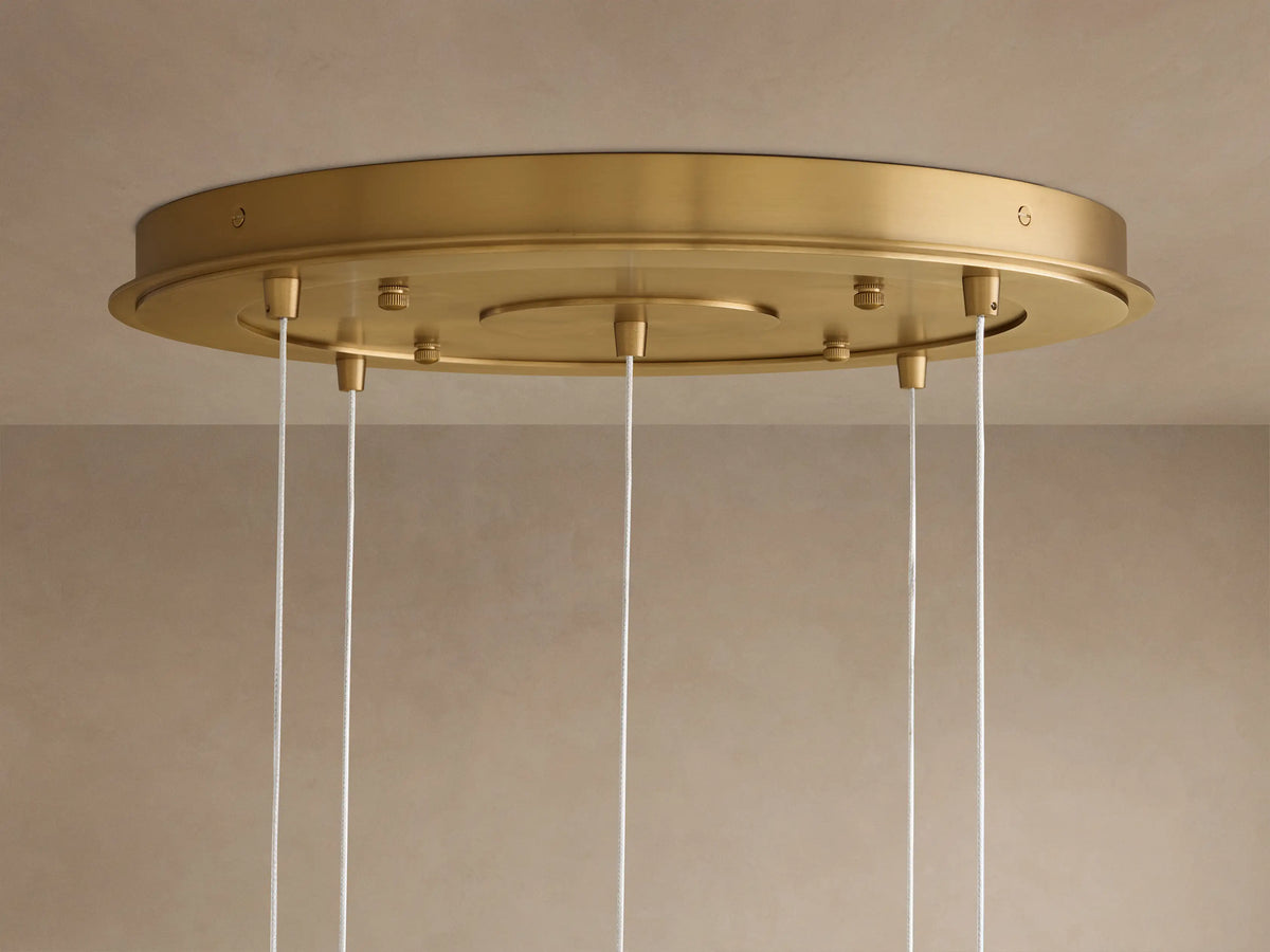 Casen 28" Round Chandelier in Brass with Brown Sugar Globes (3 of 4)