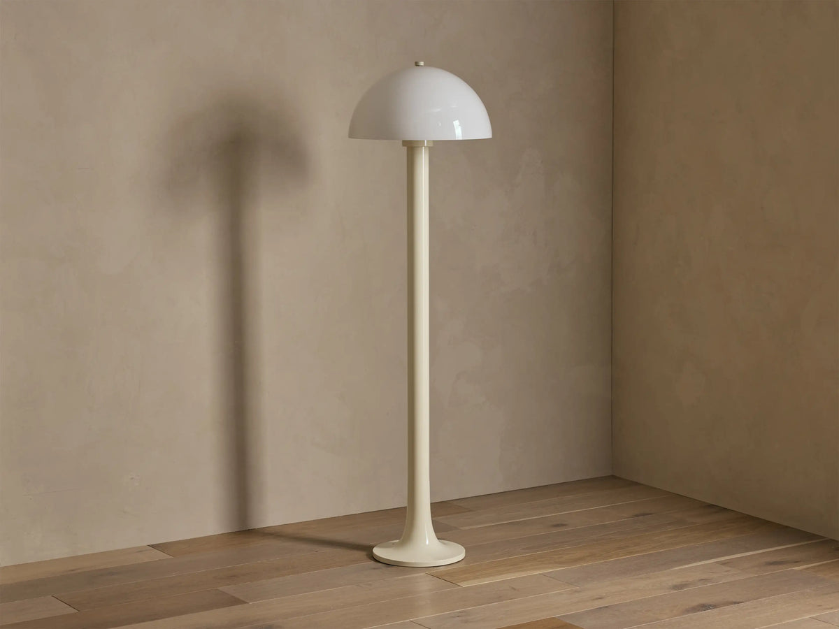 Jocy Floor Lamp with Opal Shade in Cream (1 of 3)