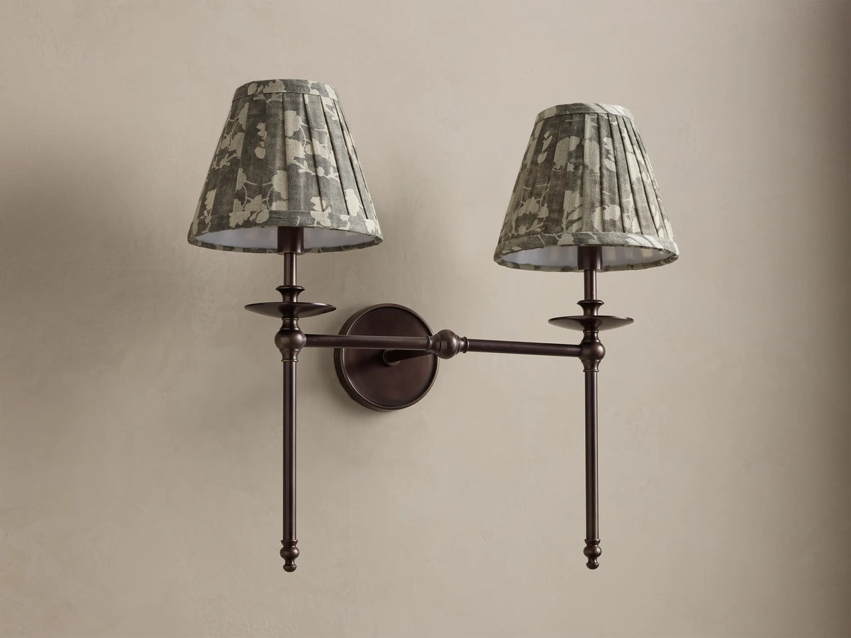 Winslow 2 Light Wall Sconce in Bronze with Green Shade (1 of 3)