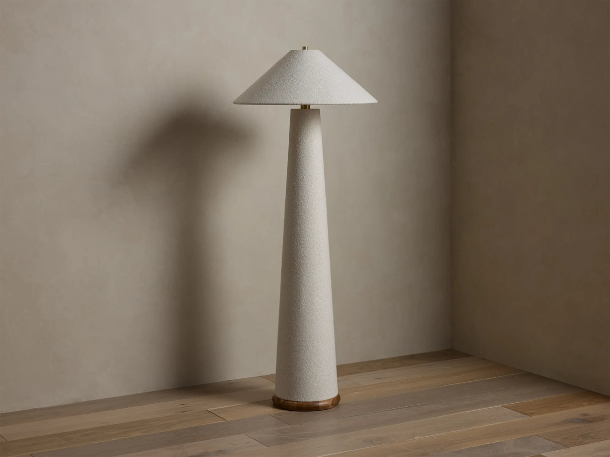 Ombra Floor Lamp in White Boucle (2 of 3)
