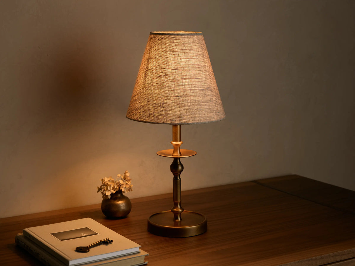 Winslow Accent Table Lamp in Brass with Flax Shade (3 of 3)