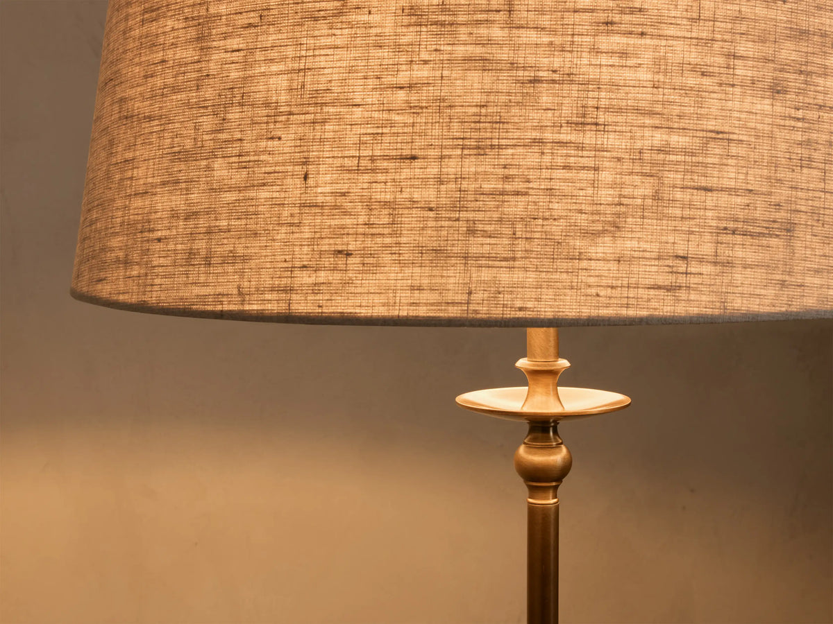 Winslow Floor Lamp in Brass with Flax Shade (1 of 3)