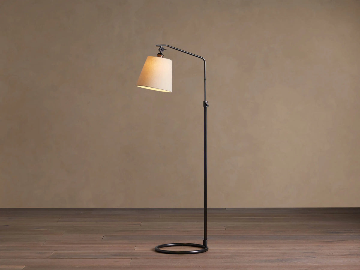 Kellen Floor Lamp with Natural Shade in Bronze (1 of 5)