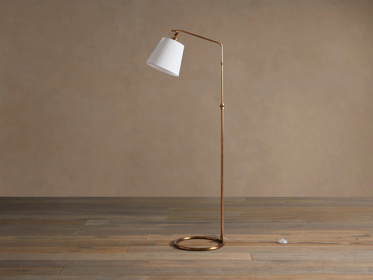 Kellen Floor Lamp in Brass with White Shade (1 of 4)