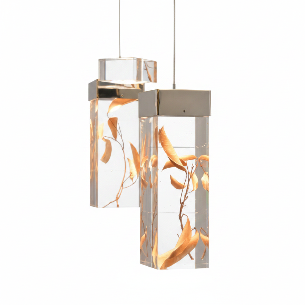 Dining Room Rainfall Square Glass Chandelier