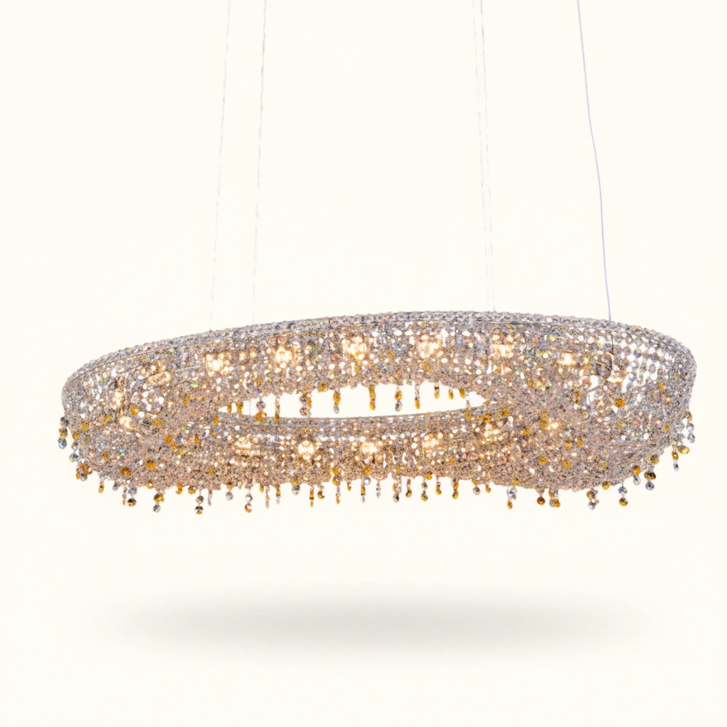 Oval K9 Crystal LED Chandelier for Dining Room