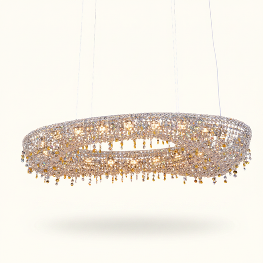Oval K9 Crystal LED Chandelier for Dining Room