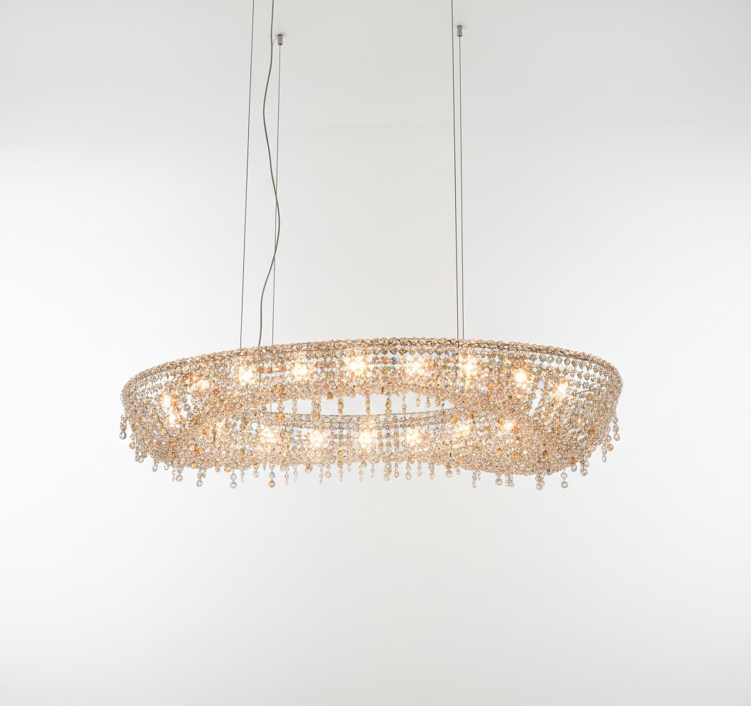 Oval K9 Crystal LED Chandelier for Dining Room