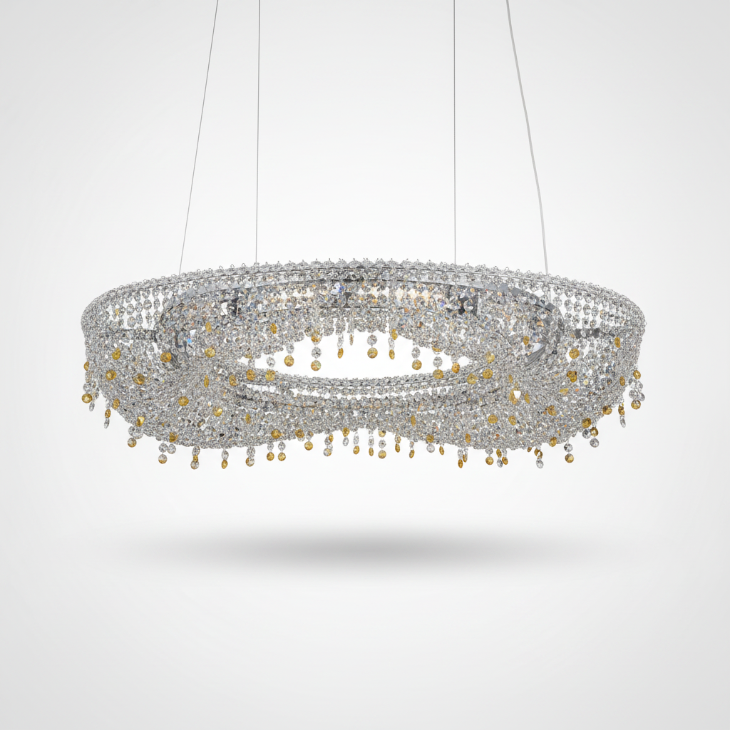 Oval K9 Crystal LED Chandelier for Dining Room