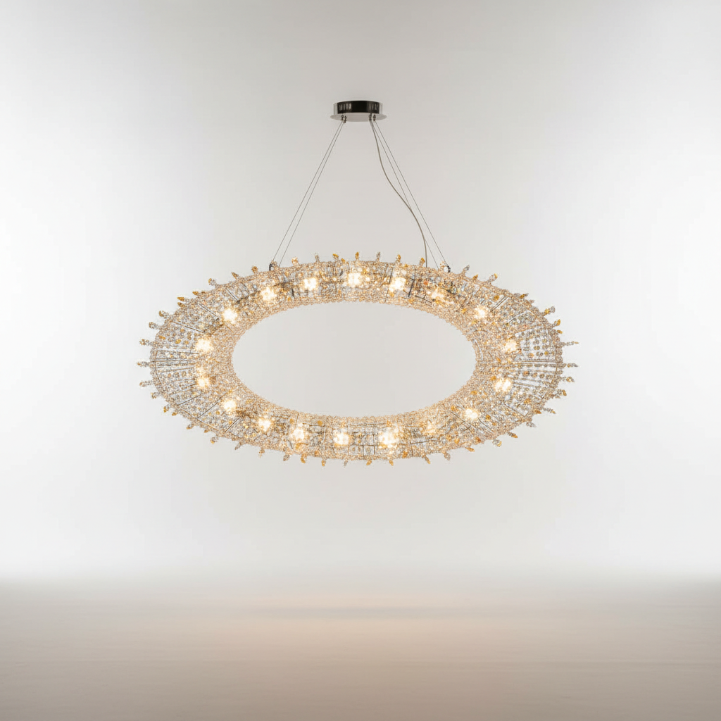 Oval K9 Crystal LED Chandelier for Dining Room