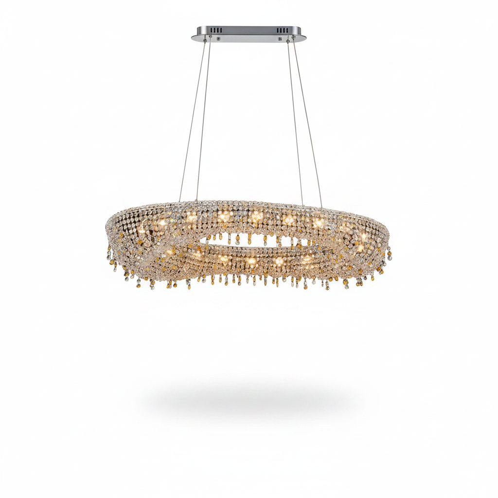 Oval K9 Crystal LED Chandelier for Dining Room