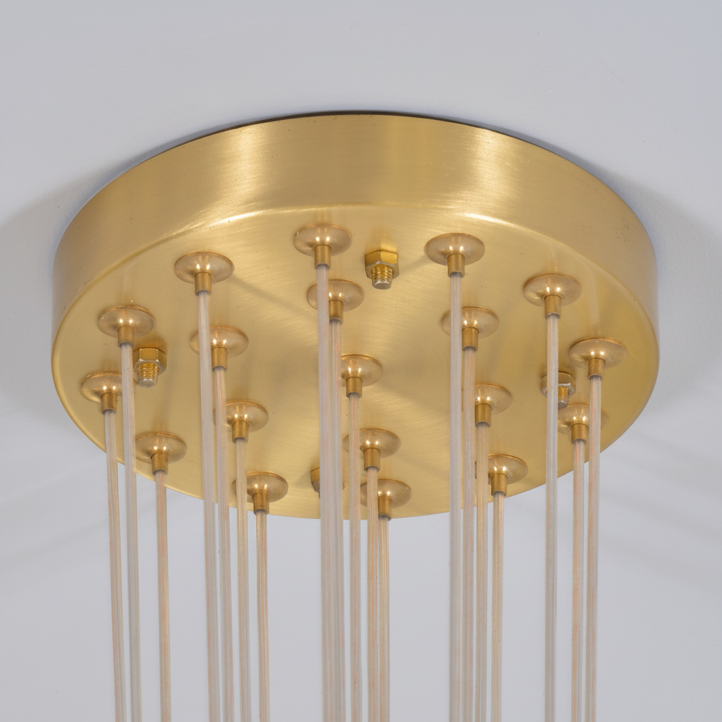 Dining Room Alabaster & Brass Bubble Chandelier