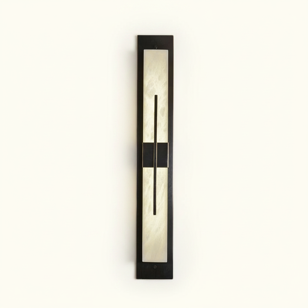 Modern Black Alabaster Wall Sconce