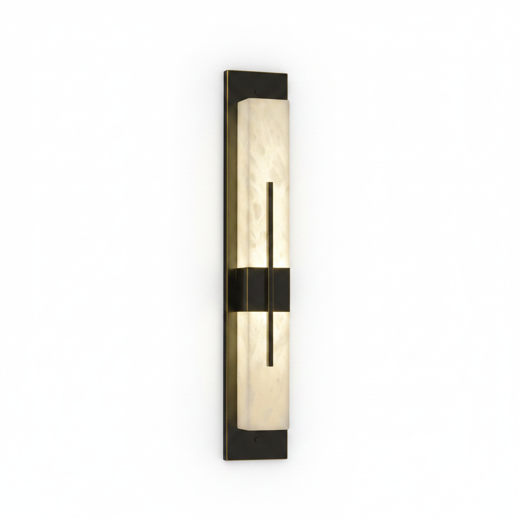 Modern Black Alabaster Wall Sconce