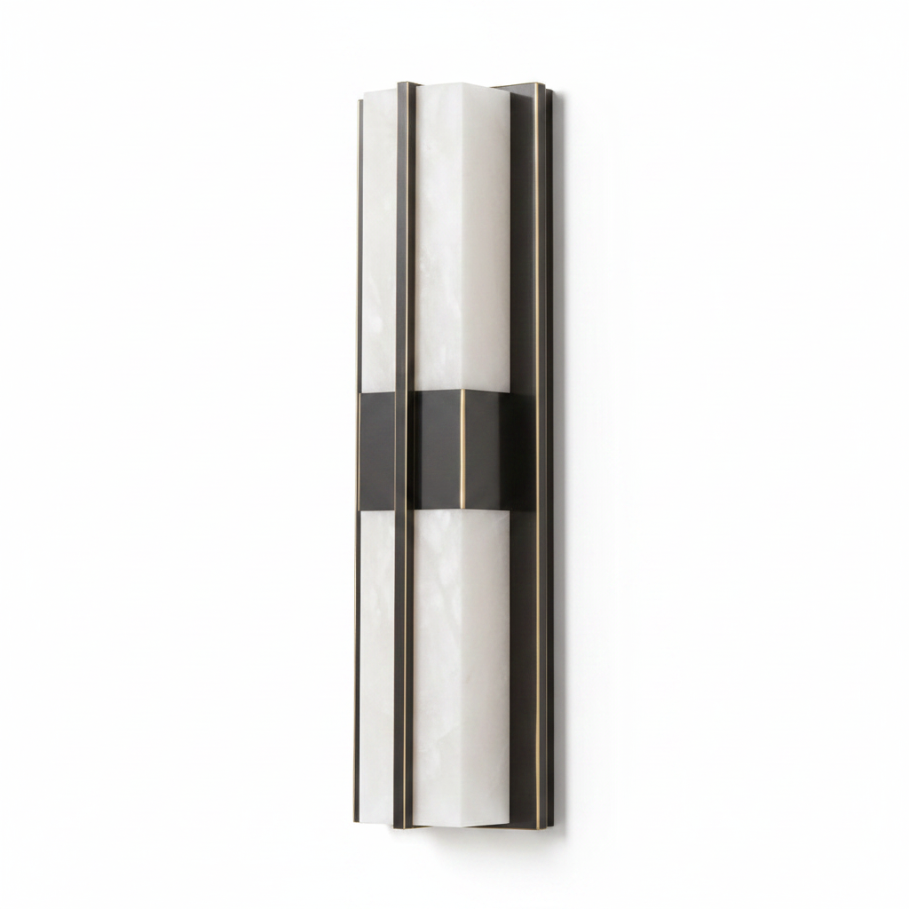Modern Black Alabaster Wall Sconce