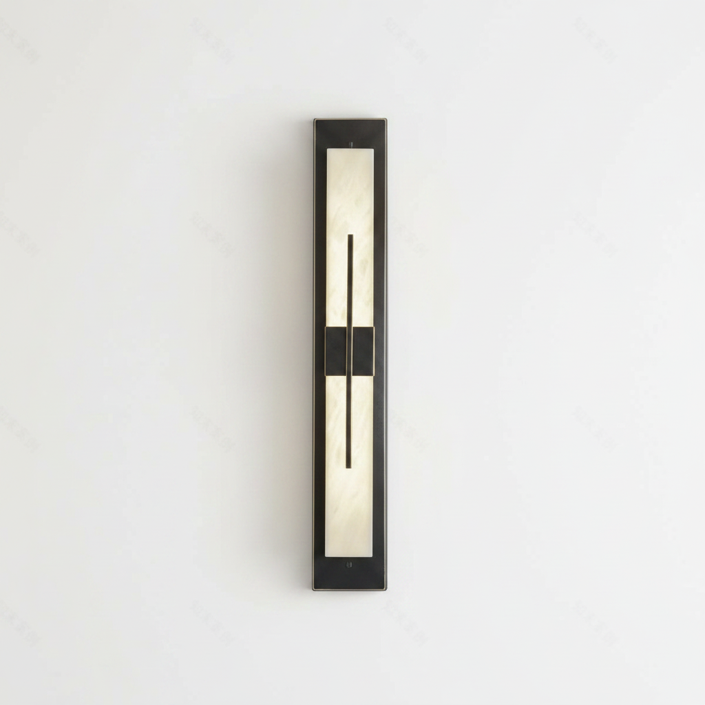 Modern Black Alabaster Wall Sconce