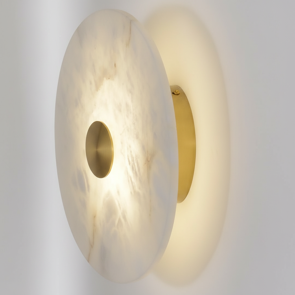 Warm Glow Alabaster LED Wall Sconce