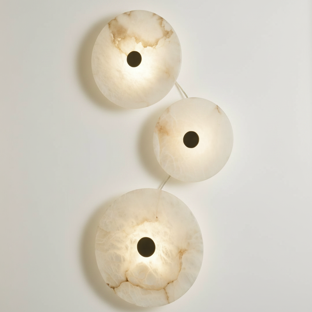 Warm Glow Alabaster-Look LED Wall Sconce