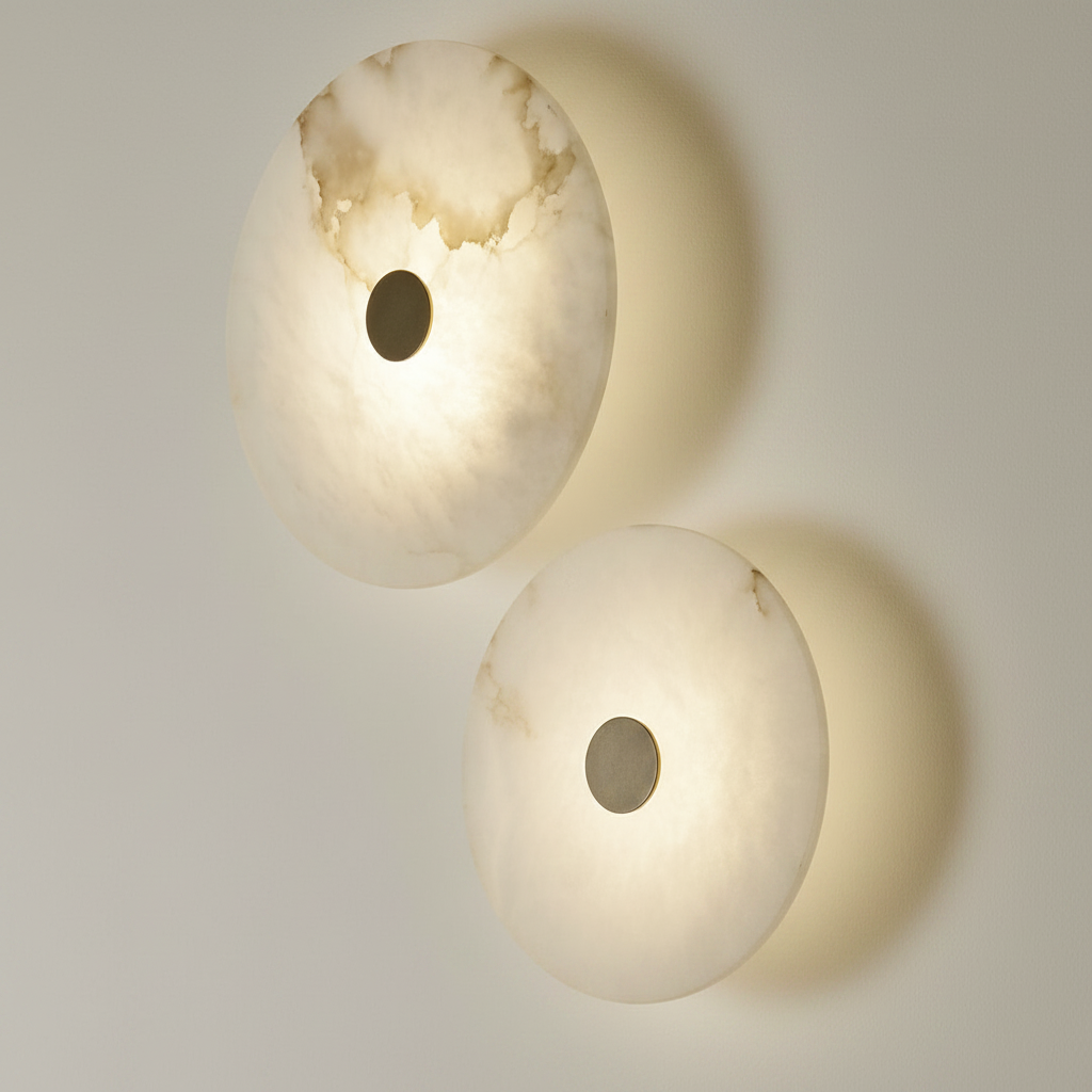 Warm Glow Alabaster-Look LED Wall Sconce